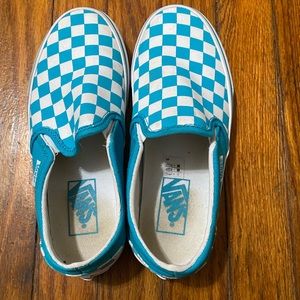 Vans blue checker slip ons women’s size 6